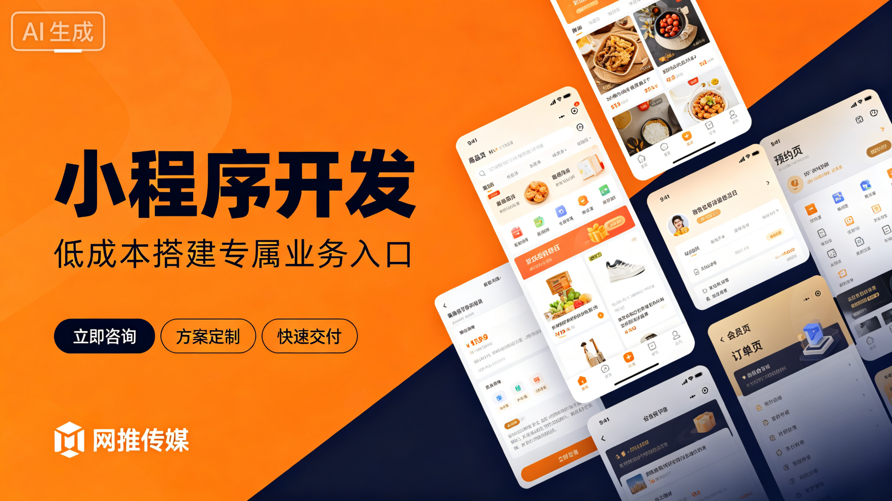 小程序开发流程与界面展示示意图